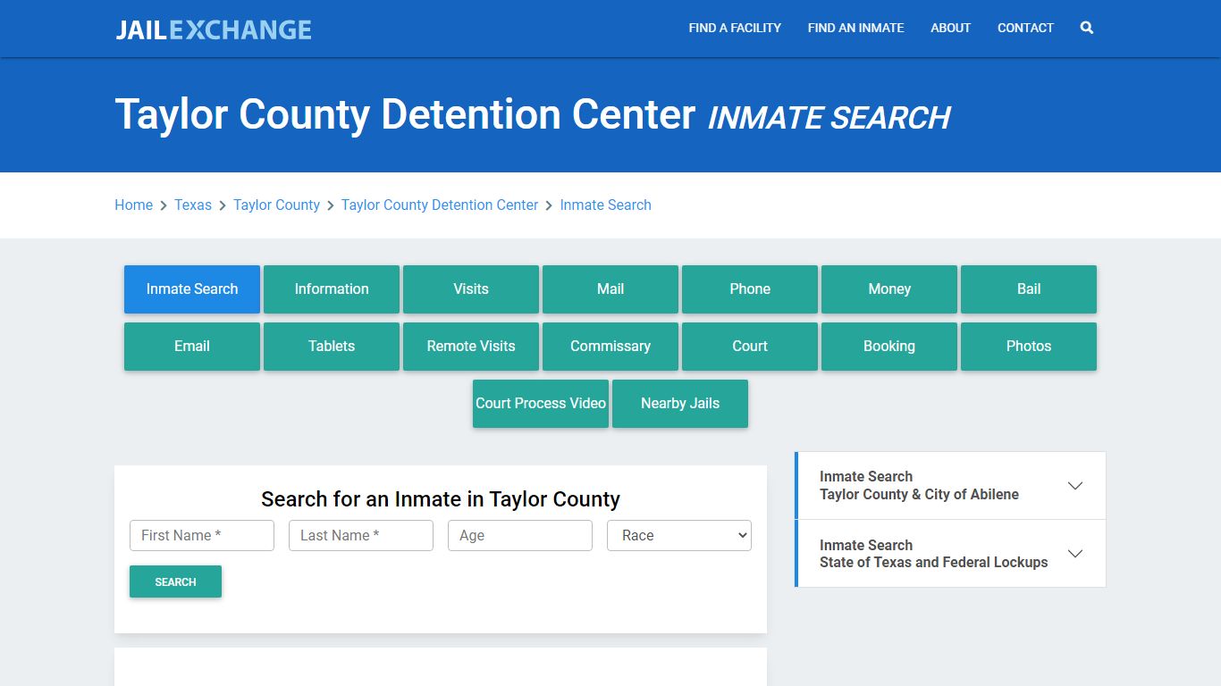 Taylor County Detention Center Inmate Search - Jail Exchange