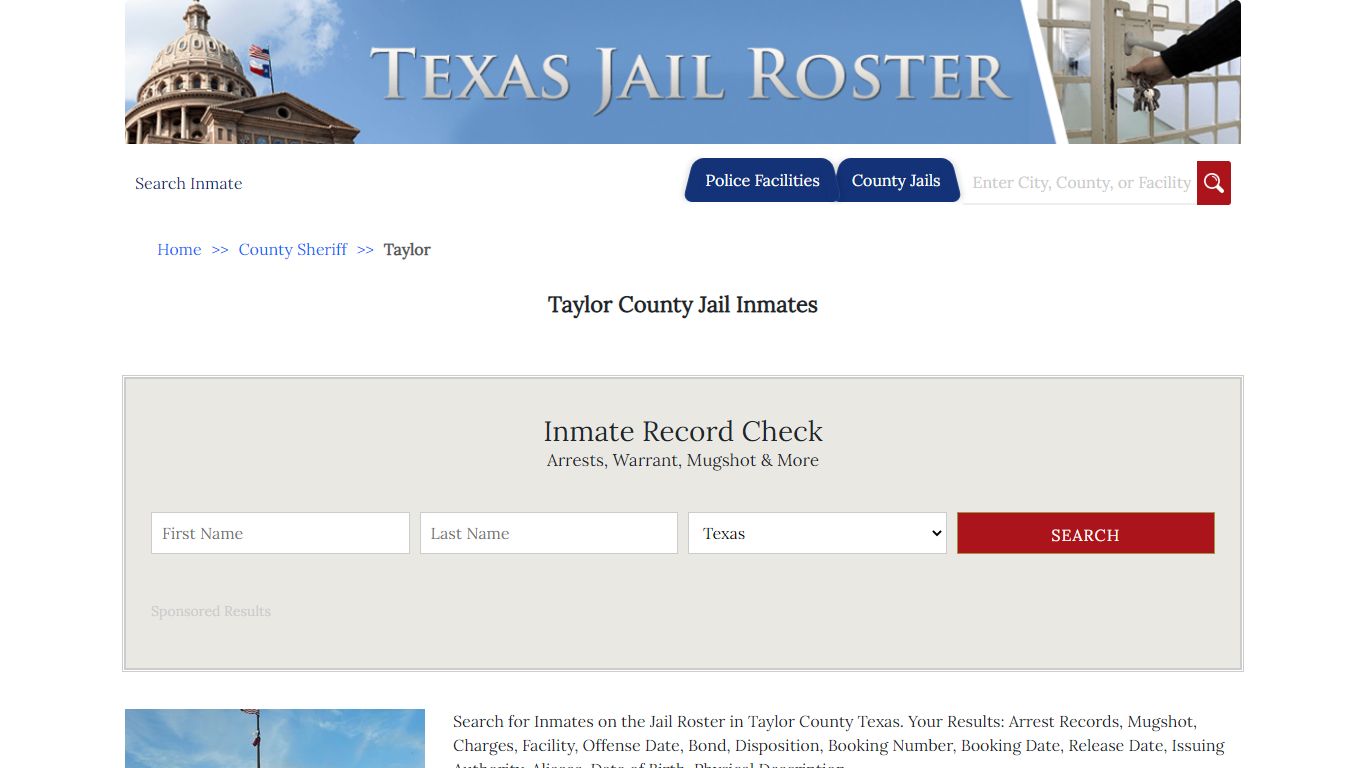 Taylor County Jail Inmates - Jail Roster Search